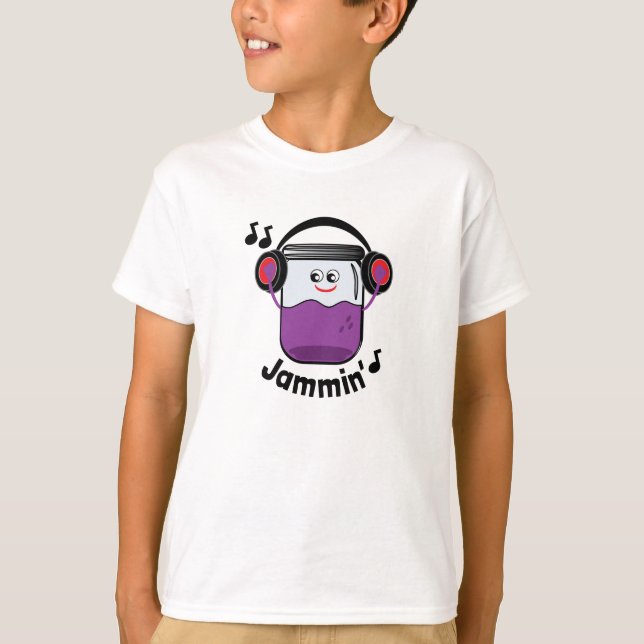 Jammin' Jam Jar With Headphone T-shirt (Vorderseite)