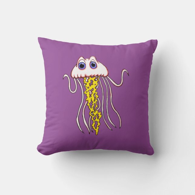 Jammin Jellyfish Square Pillow Kissen (Vorderseite)