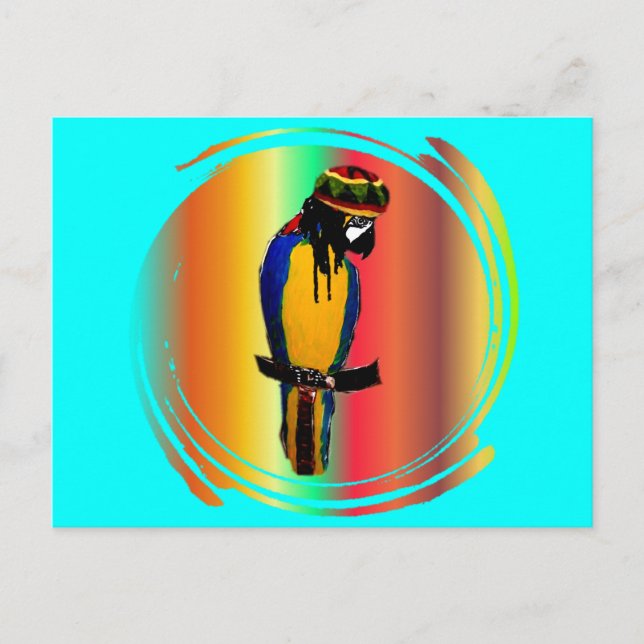 JAMMIN PARROT POSTKARTE (Vorderseite)