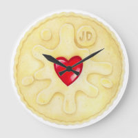 Jammy Dodger Biscuit Illustration Wall Clock