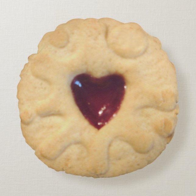 Jammy Dodger Rundes Kissen (Vorderseite)