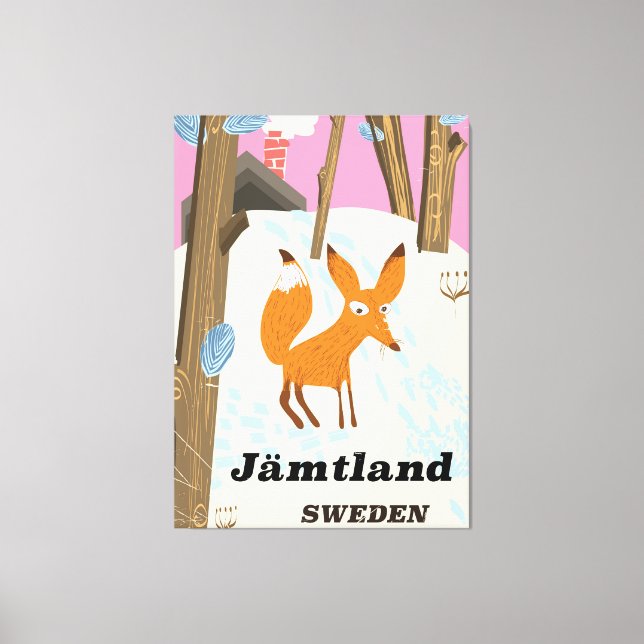 Jämtland Schweden Vintage Reiseplakat Leinwanddruck (Vorderseite)