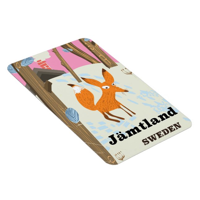 Jämtland Schweden Vintage Reiseplakat Magnet (Rechte Seite)