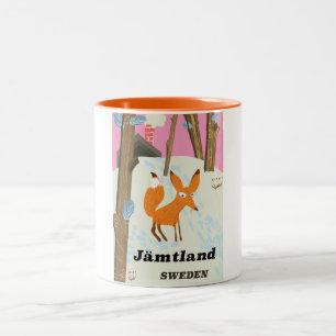 Jämtland Schweden Vintage-Reiseposter Zweifarbige Tasse