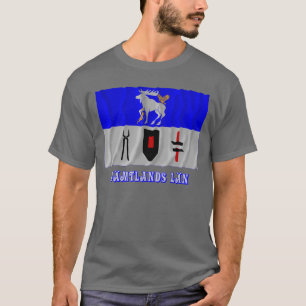 Jämtlands län wellenartig bewegende Flagge mit T-Shirt