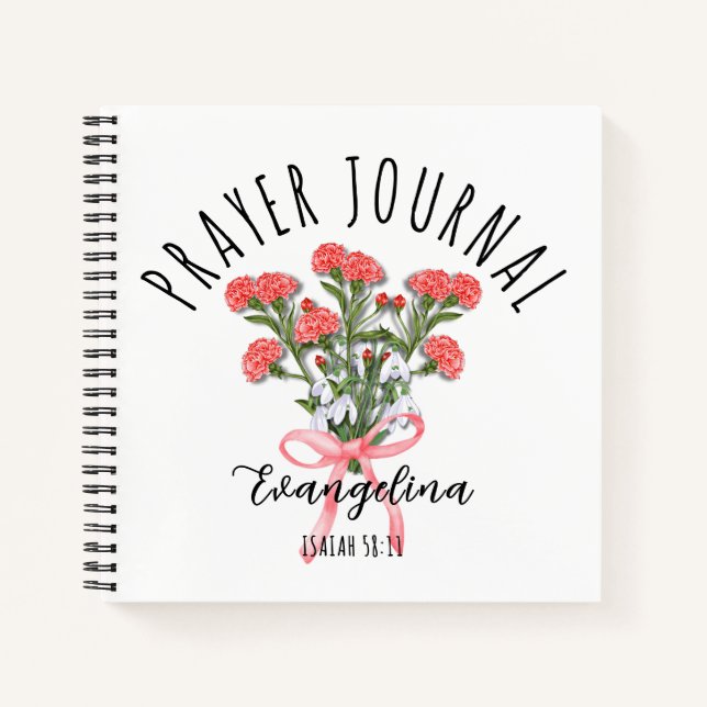 Jan Birth Month Flower Christian Prayer Journal Notizbuch (Vorderseite)
