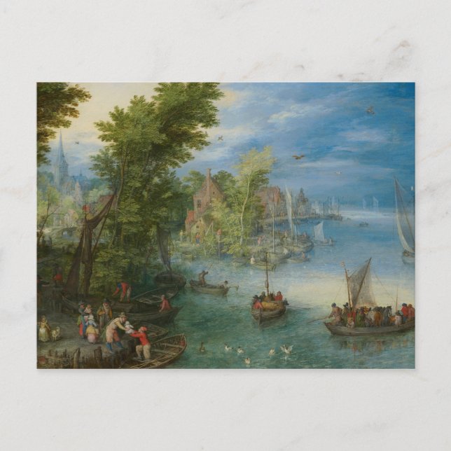 Jan Brueghel the Elder - River Landscape Postkarte (Vorderseite)