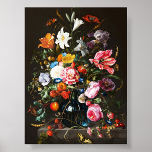 Jan Davidsz de Heem, Vase der Blume, 1670 Poster