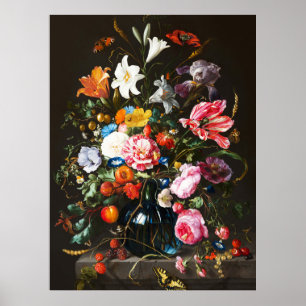 Jan Davidsz de Heem, Vase der Blume, 1670 Poster