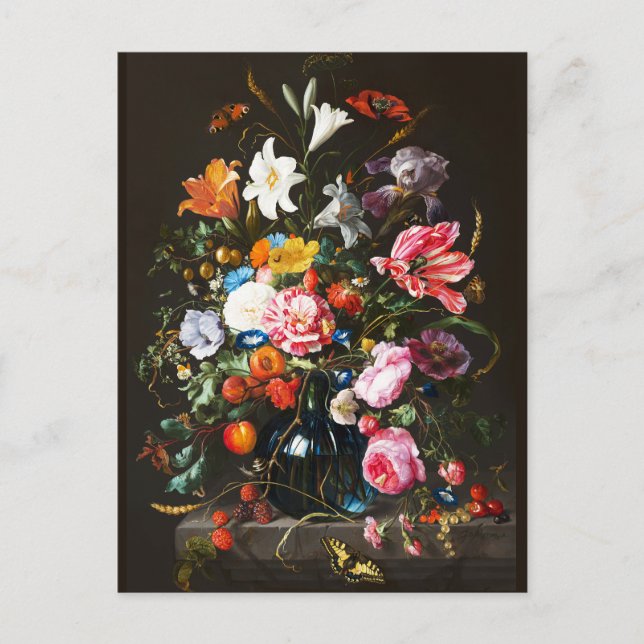 Jan Davidsz de Heem, Vase der Blume, 1670 Postkarte (Vorderseite)