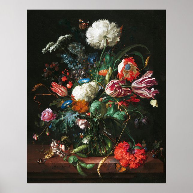 Jan Davidsz de Heem, Vase of Blume, 1660 Poster (Vorne)
