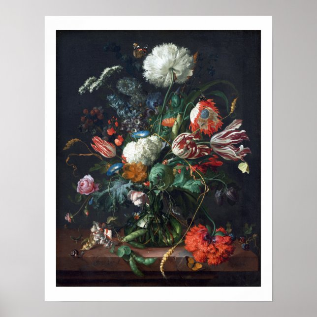 Jan Davidsz de Heem Vase von Blume Poster (Vorne)