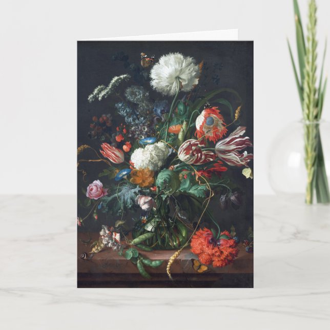 Jan Davidsz de Heem Vase von Blume Poster Karte (Vorderseite)