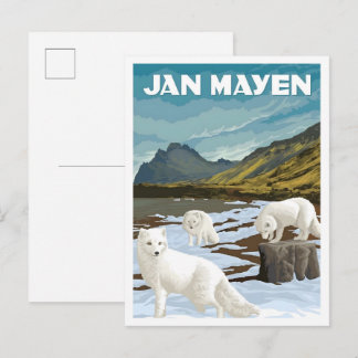 Jan Mayen Norway Vintage Travel  Postkarte