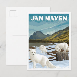Jan Mayen Norwegen Vintage Reise  Postkarte