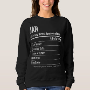 Jan Serving Size Nutrition Label Calories Sweatshirt