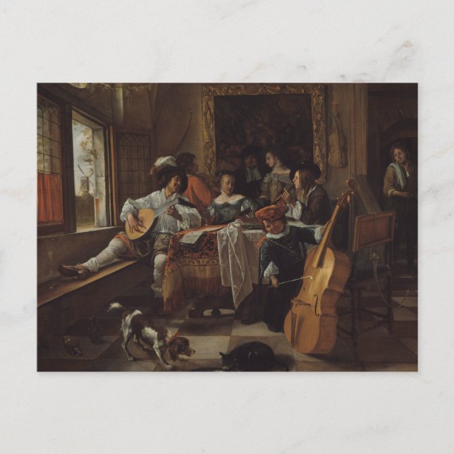 Jan Steen - Das Familienkonzert Postkarte (Vorderseite)