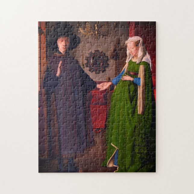 Jan Van Eyck Arnolfini Familienportrait für Paare Puzzle (Vertikal)