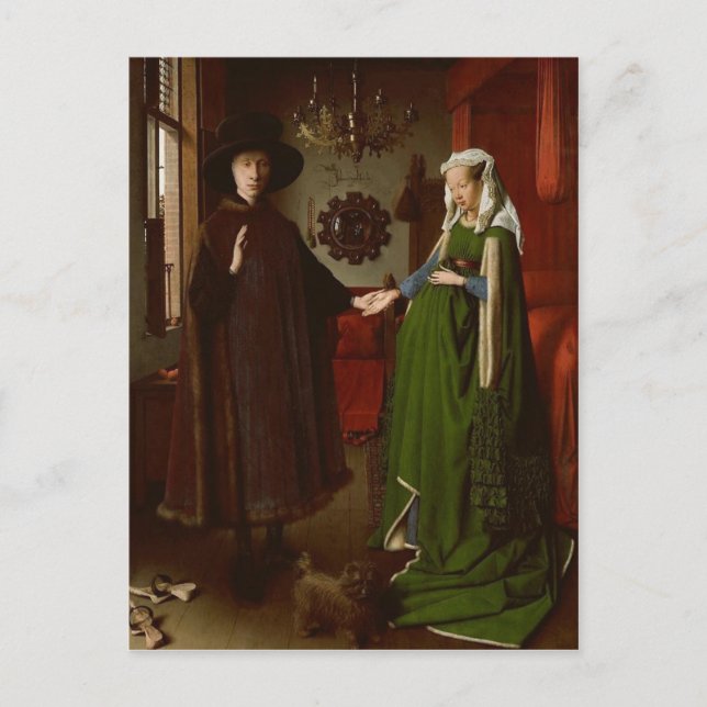 Jan van Eyck (ca. 1390-1441) The Arnolfini Portrai Postkarte (Vorderseite)