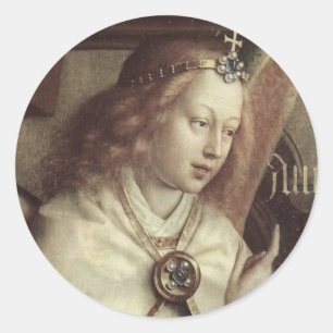 Jan van Eyck Engel, Genter Altar Feine Vintage Runder Aufkleber