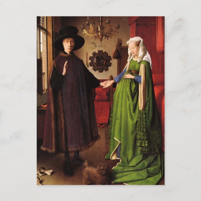 Jan Van Eyck Protrait von Giovannit Arnofini & Ehe Postkarte (Vorderseite)