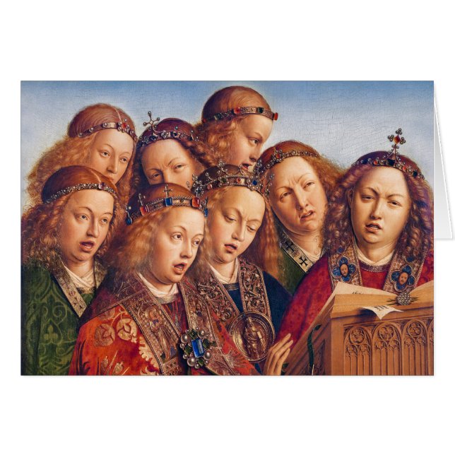 Jan van Eyck Singing Engel Gent Altarpiece Card (Vorderseite (Horizontal))