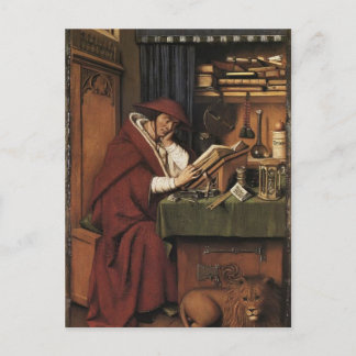 Jan van Eyck-St. Jerome in seiner Studie Postkarte