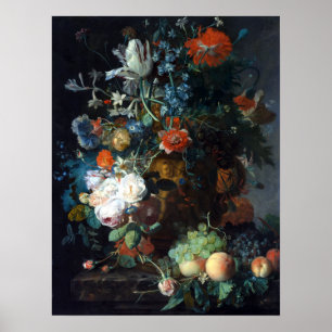Jan van Huysum Still Life mit Blume und Obst Poster
