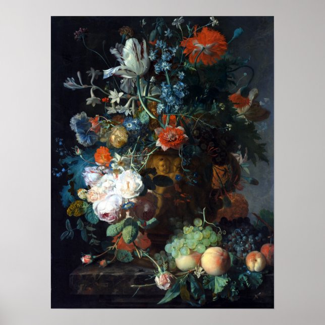 Jan van Huysum Still Life mit Blume und Obst Poster (Vorne)