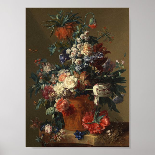 Jan Van Huysum - Vase Of Flowers Poster (Vorne)