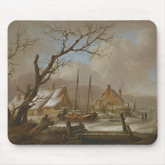 Jan van Os - Eine Winterlandschaft Mousepad (Vorne)