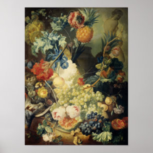 Jan Van Os - Stillleben mit Blume, Obst Poster