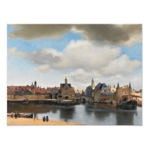 Jan. Vermeer - Ansicht über Delft Fotodruck