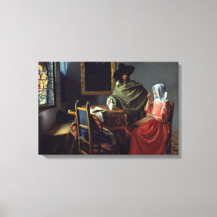 Jan Vermeer - Das Glas Wein Leinwanddruck