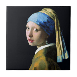 Jan Vermeer Girl mit Perle und Barockkunst Fliese