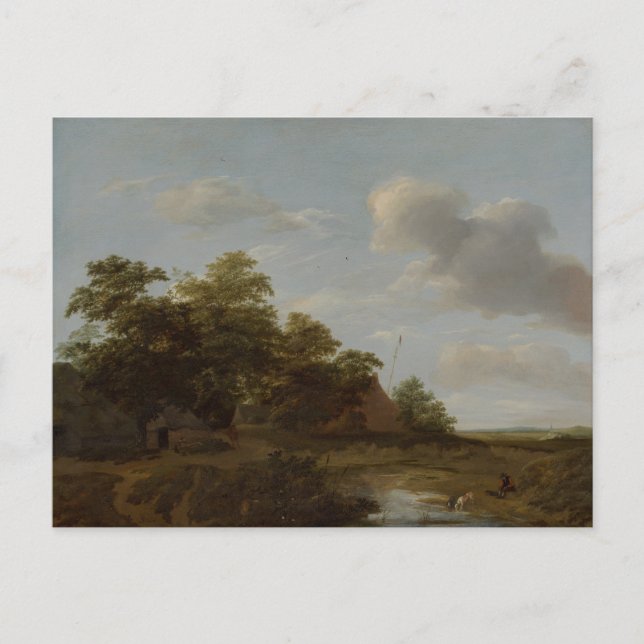 Jan Vermeer van Haarlem, Landschaft mit Bauernhof Postkarte (Vorderseite)