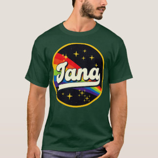 Jana Rainbow in Space Vintag Style T-Shirt