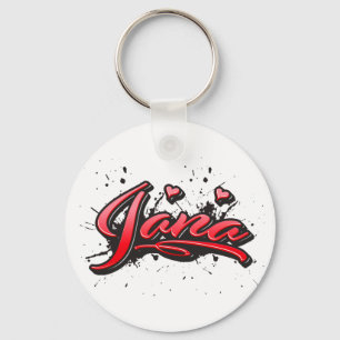 Jana red Heart Graffiti Schlüsselanhänger