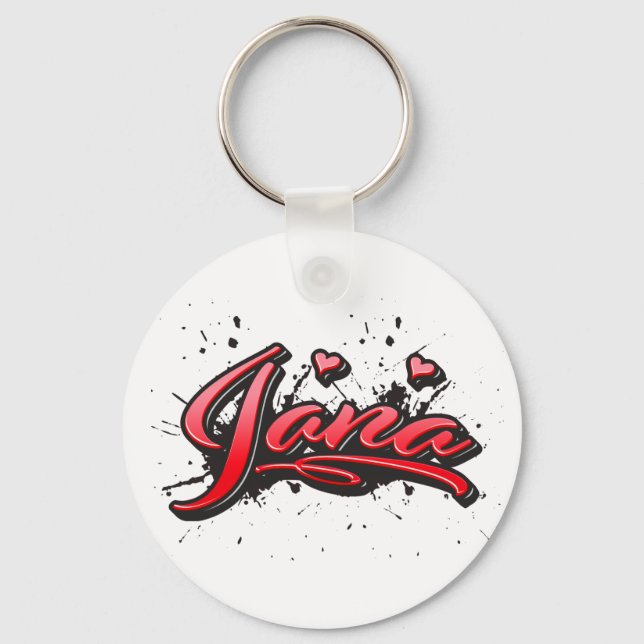 Jana red Heart Graffiti Schlüsselanhänger (Vorderseite)