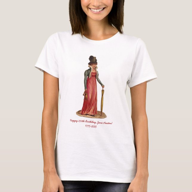 Jane Austen 250 Jahrestag T-Shirt (Vorderseite)