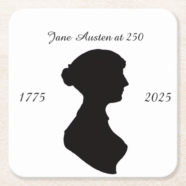Jane Austen at 250 Rechteckiger Pappuntersetzer (Vorderseite)