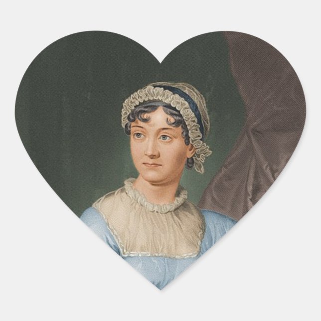 Jane-Austen-Aufkleber Herz-Aufkleber (Vorderseite)