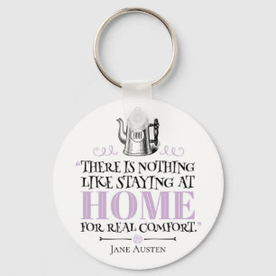 Jane Austen - Bleibe auf Zuhause - Coffee Pot Schlüsselanhänger