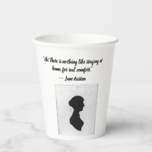 Jane Austen bleibe Zuhause Zitat Pappbecher