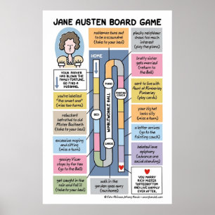 Jane Austen Board Game Poster