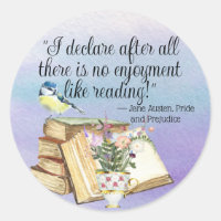 Jane Austen Book Reading Quote Watercolor Blume