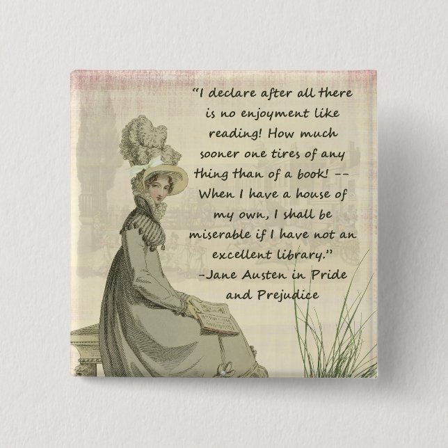 Jane Austen-Buch-Liebhaber Button (Vorderseite)