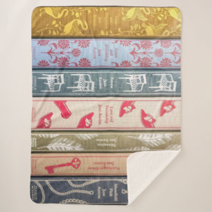 Jane-Austen-Bücher-Wurfdecke Sherpadecke