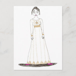 Jane Austen Creepy Gold Postkarte