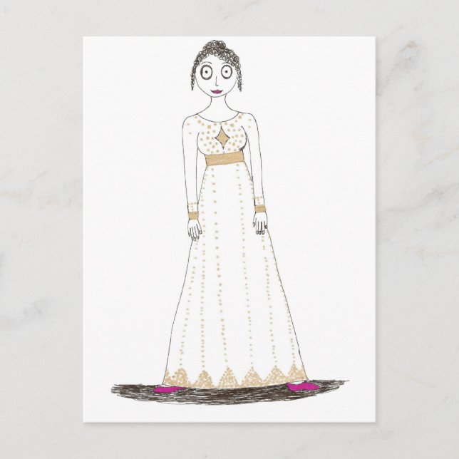 Jane Austen Creepy Gold Postkarte (Vorderseite)